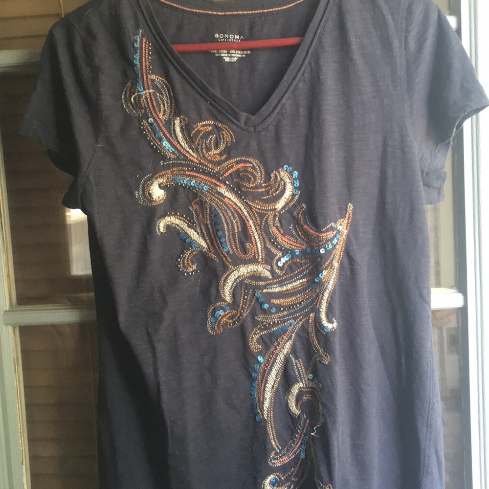 Abstract navy tee